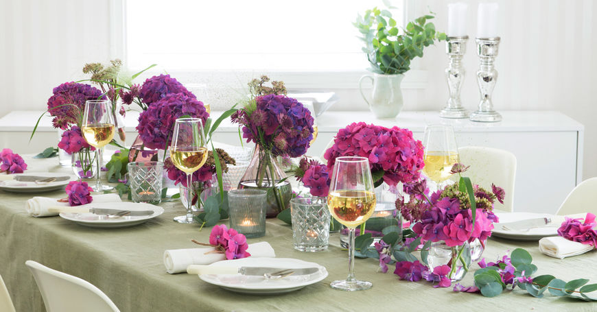 Blomster til borddekorering